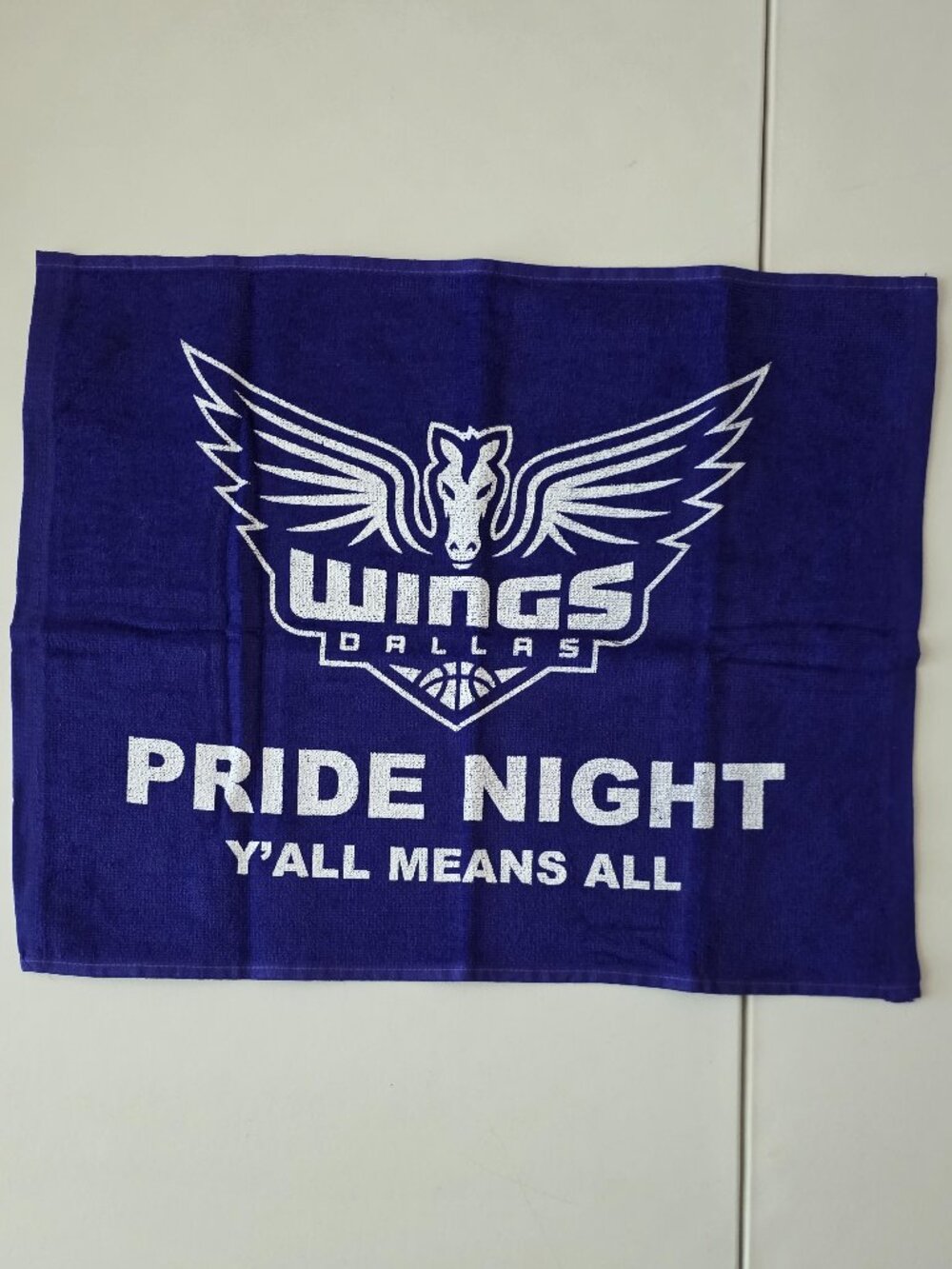 Dallas Wings WNBA Pride Night Y'all Means All Rally Towel Basketball Purple